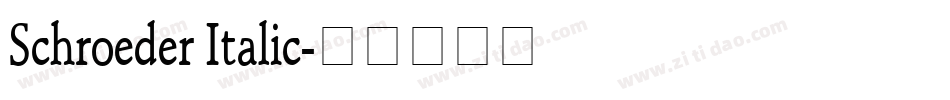 Schroeder Italic字体转换